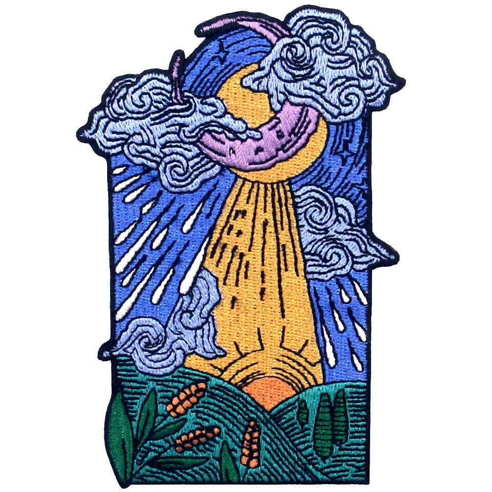 ZEGIN The Moon Patch Embroidered Applique Badge Iron On Sew On Emblem