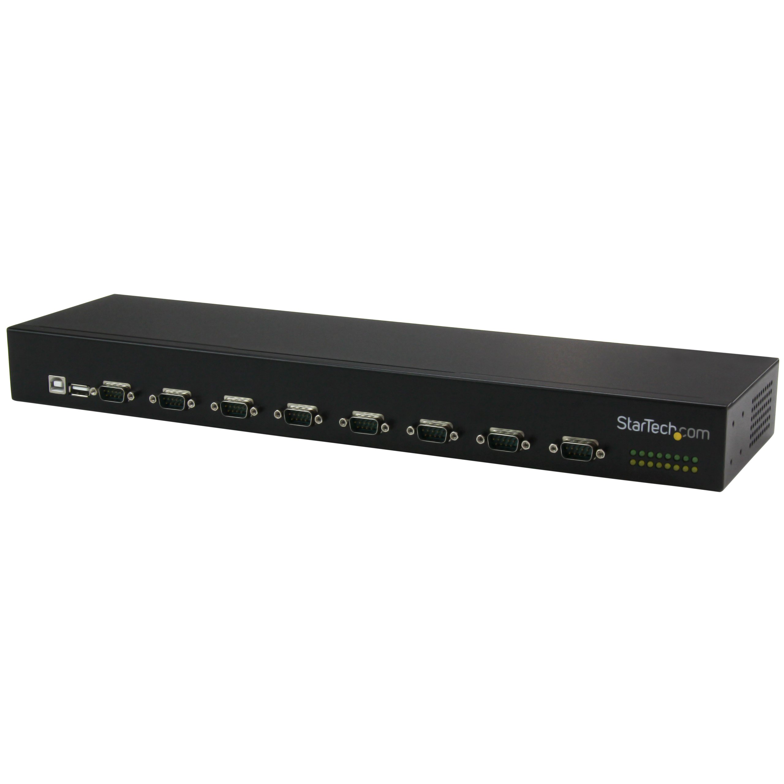 StarTech.com USB to Serial Hub - 8 Port - COM Port Retention - Rack Mount and Daisy Chainable - FTDI USB to RS232 Hub (ICUSB23208FD), black