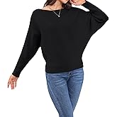 Women's Fall 2025 Batwing Long Sleeve Knit Casual Soft Pullover Sweater Jumper Top
