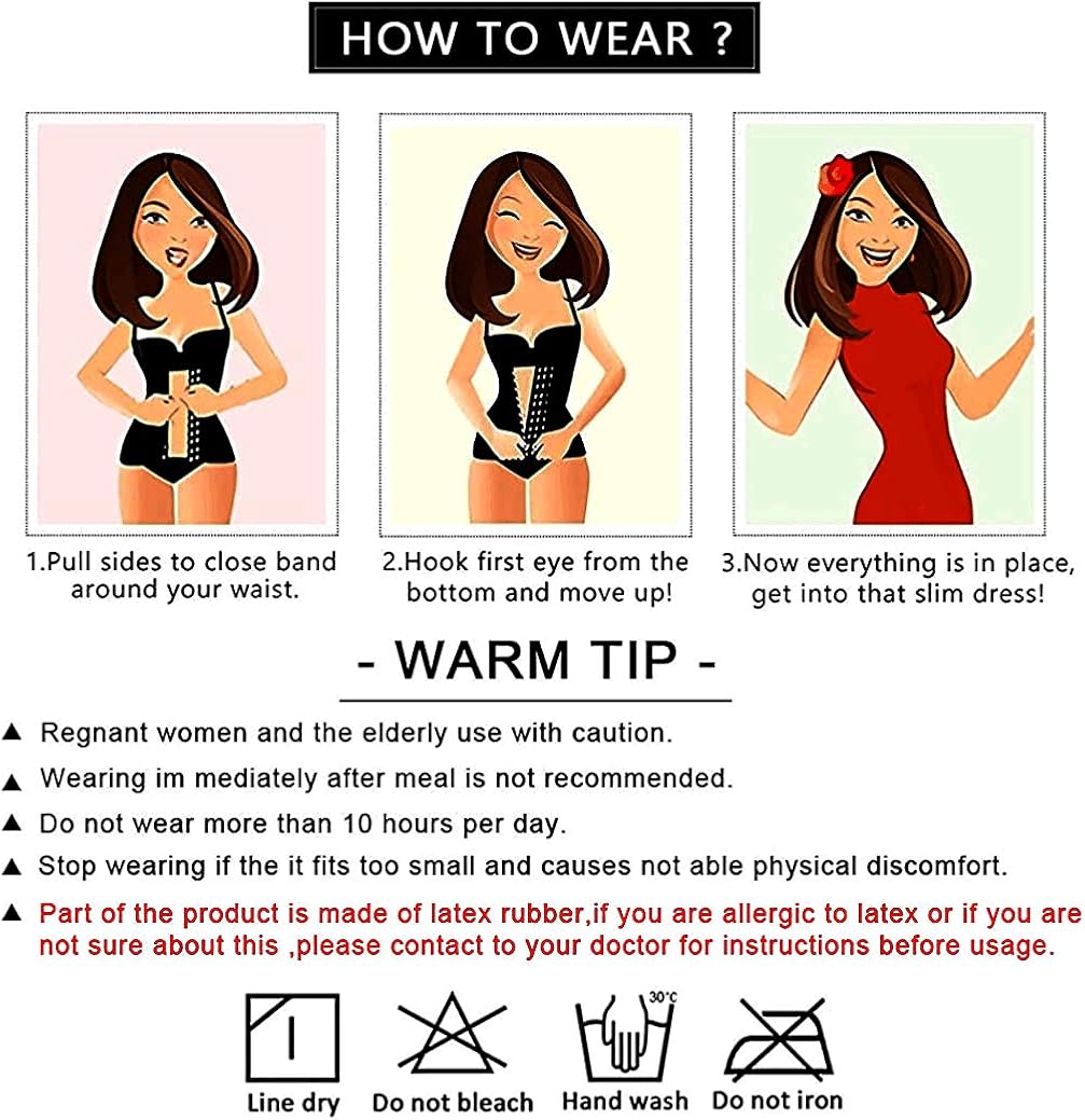 YIANNA Women's Underbust Latex Sport Girdle Waist Trainer Corsets Hourglass Body Shaper at  Women’s Clothing store