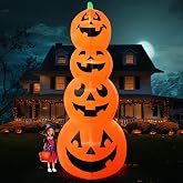 PARAYOYO 12FT Giant Halloween Inflatable Stacked Pumpkin Decoration, Halloween Blows up Pumpkins Inflatable Built-in LEDs for Halloween Inflatables Outdoor Decoration Party Haunted House Lawn Decor