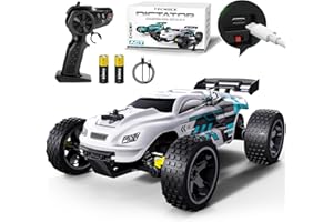 Tecnock RC Cars Remote Control Car for Kids, 1:18 Scale 20 KM/H 2WD Offroad Buggy, 2.4GHz RC Racing Car with USB-C Easy Charging & 50 Mins Playtime, Toys Gifts for Boys & Girls
