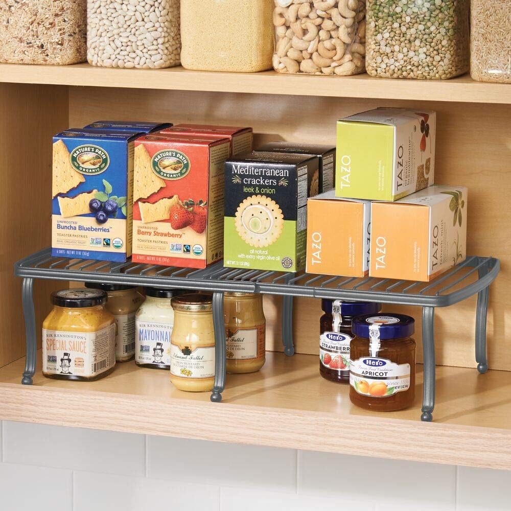 mDesign 2Piece Set Kitchen Storage Shelf — Expandable Shelf for