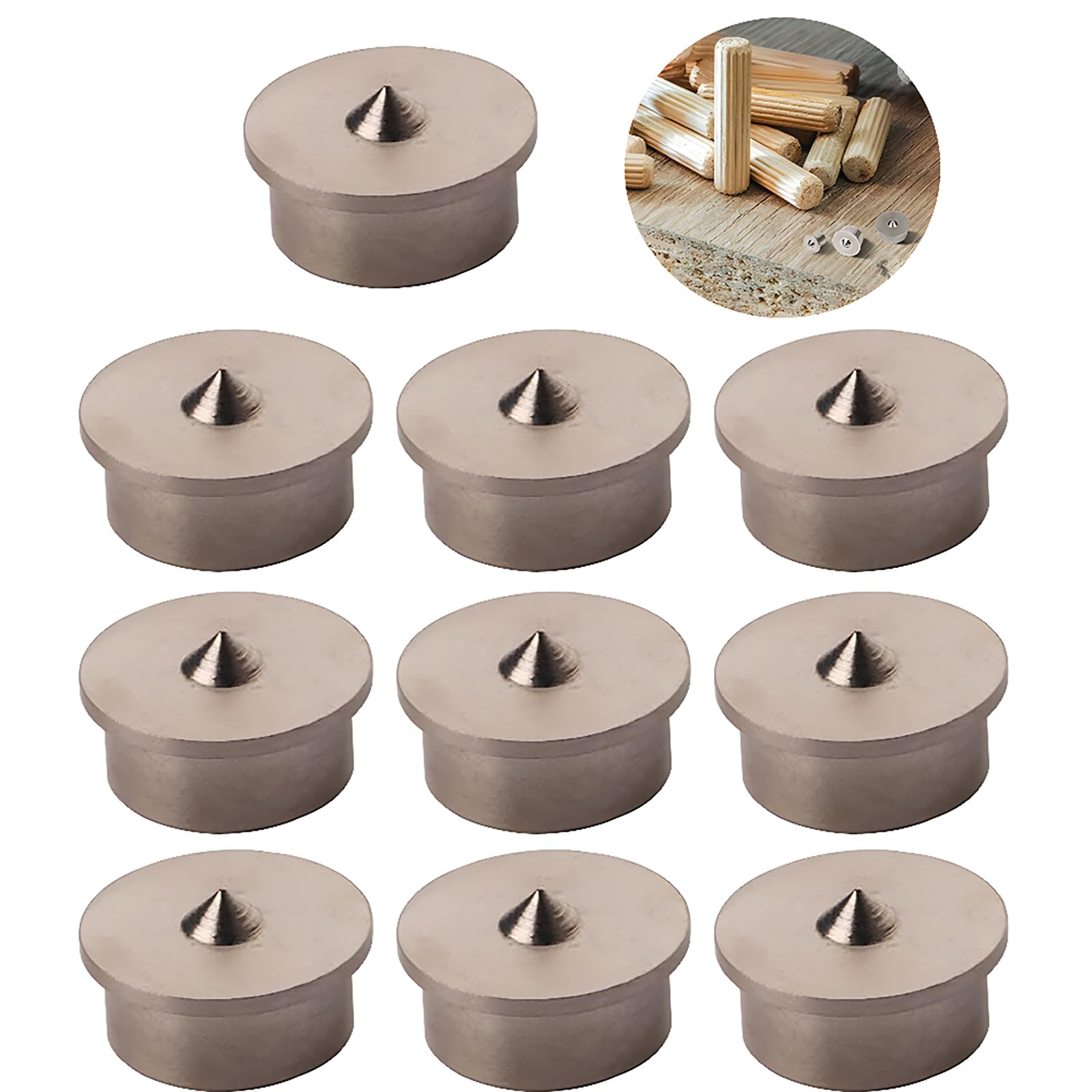 CESFONJER Dowel Pin Center Woodworking Alignment Tool Points Marker Drill Center, 12 mm Dowel Drill Center Points Pin Set (10 pcs)