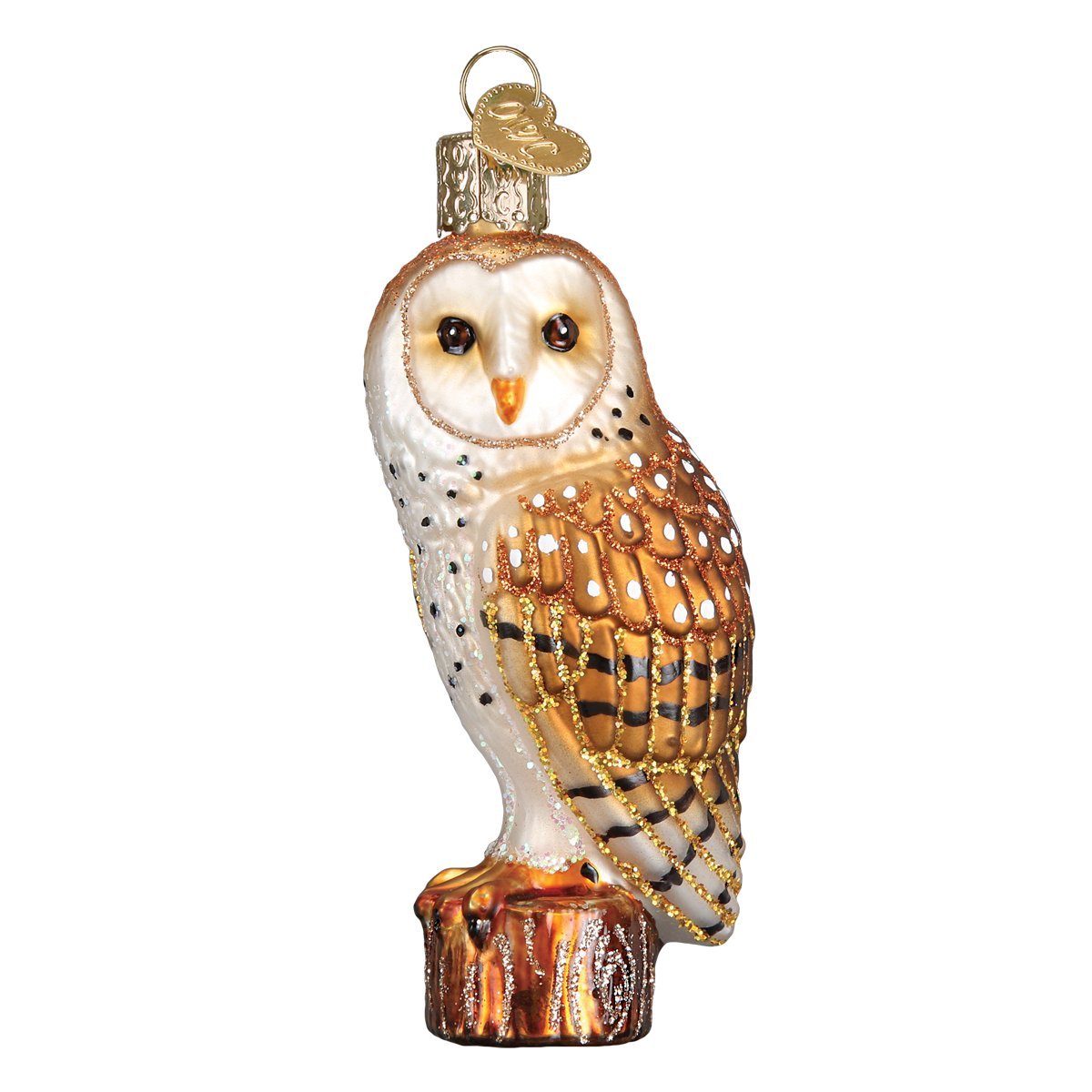 Old World Christmas Ornaments: Owls Glass Blown Ornaments for Christmas Tree, 3 x 3, Barn Owl