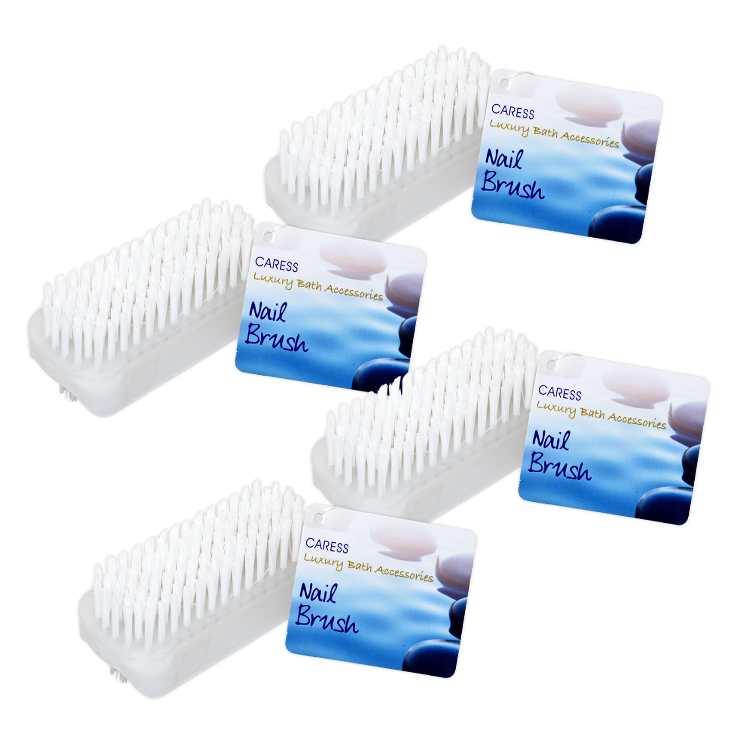 Double-Sided Clear Nail Brush - Nail Cleaning and Grooming Tool Scrubbing Brush for Hands Feet Nails (4 Pack)