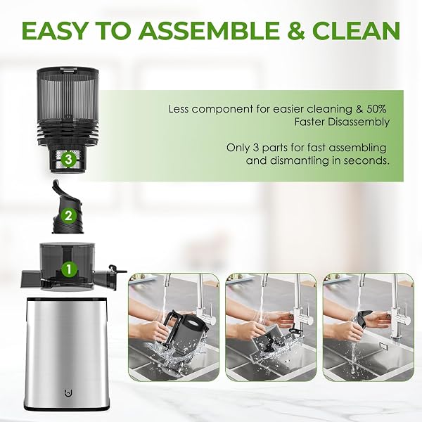 COLD PRESS JUICER, 5.8″ WIDE FEED CHUTE JUICE EXTRACTOR MACHINE WITH 400W, HIGH JUICE YIELD, SLOW MASTICATING JUICER FOR WHOLE VEGETABLES & FRUITS, STAINLESS STEEL