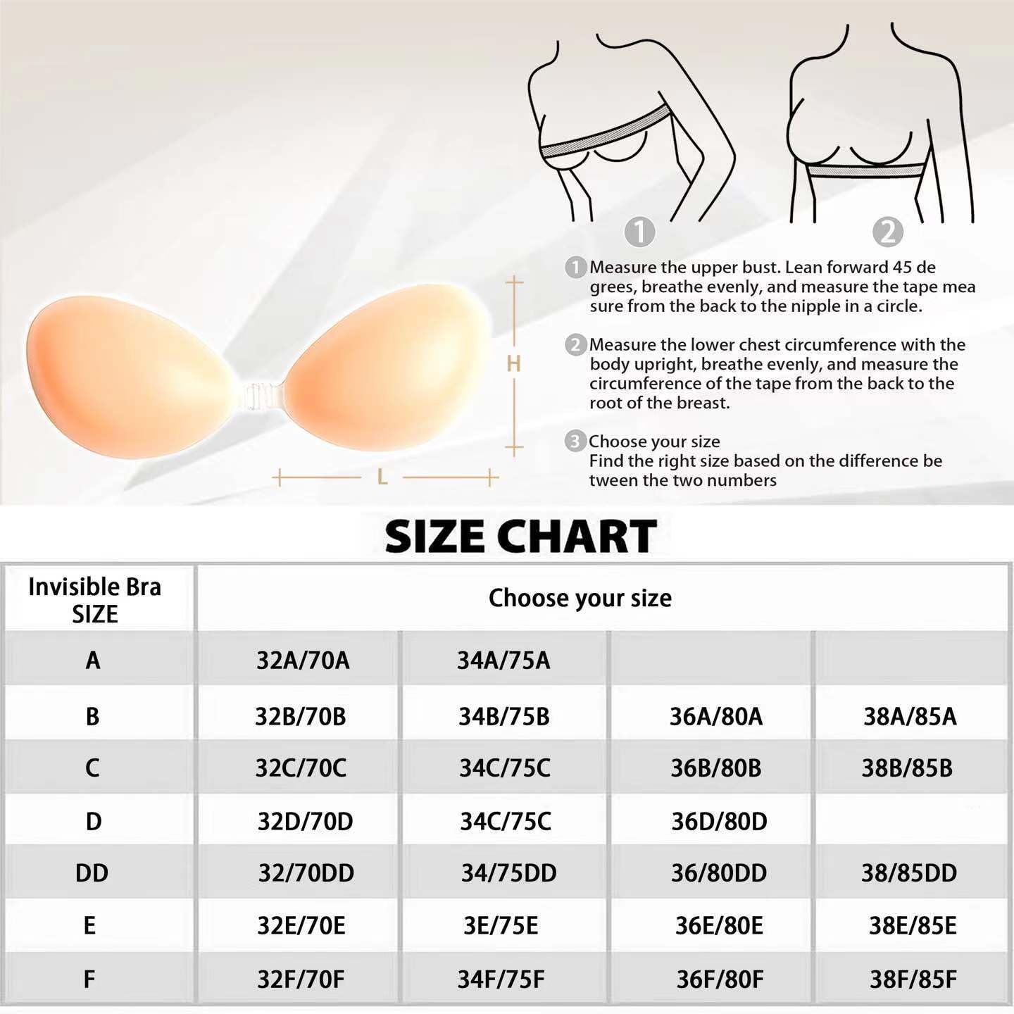 NONIO Adhesive Bra Strapless Sticky Invisible Push up Reusable Silicone The Best Off Backless Viscous for Women