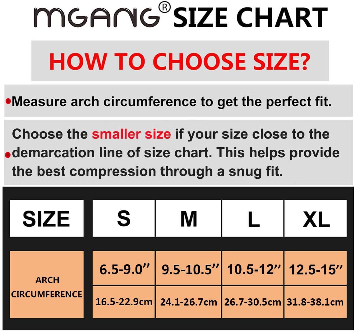 MGANG Compression Arch Sleeves, Lastest Upgraded, Perfect with Plantar Fasciitis Socks, Arch Support Brace for Women Men, Pain Relief, Heel Spurs, Flat Arches, Daily Wear, 1 Pair Beige M: Health & Personal Care