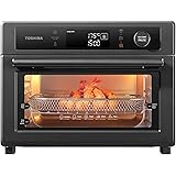 Toshiba Air Fryer Toaster Oven, 13-in-1 Digital Convection Oven for Pizza, Chicken, Cookies, 25L, 1750W, Charcoal Grey, 6 sli