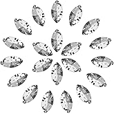 SWTHONY 9 x 18 Big Glass Horse Eye Shaped Rhinestones Pointback Large Gem Stones for Crafting Clothes Jewelry Making 36 PCS Clear