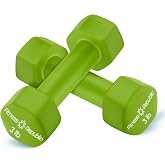 Fitness Republic Neoprene Dumbbell Set of 2, Non-Slip, Hex Shape, Free Weights for Muscle Toning and Strength Building - Portable Home Gym Hand Weights