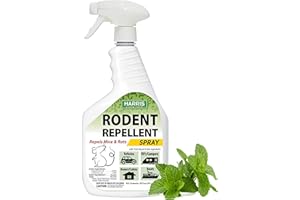 Harris Peppermint Oil Mice & Rodent Repellent Spray for House and Car Engines, Humane Mouse Trap Substitute, 20oz