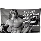 Arnold Schwarzenegger You Can Have Results Or Excuses. Not Both. 3x5 Feet Flag Inspirational Poster Durable Man Cave Wall Flag with Brass Grommets This beautiful entertaining banner flag for College