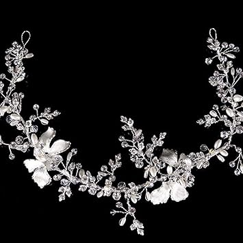 Amazon Com Handmade Crystal Bridal Hair Vine Rhinestone Hair