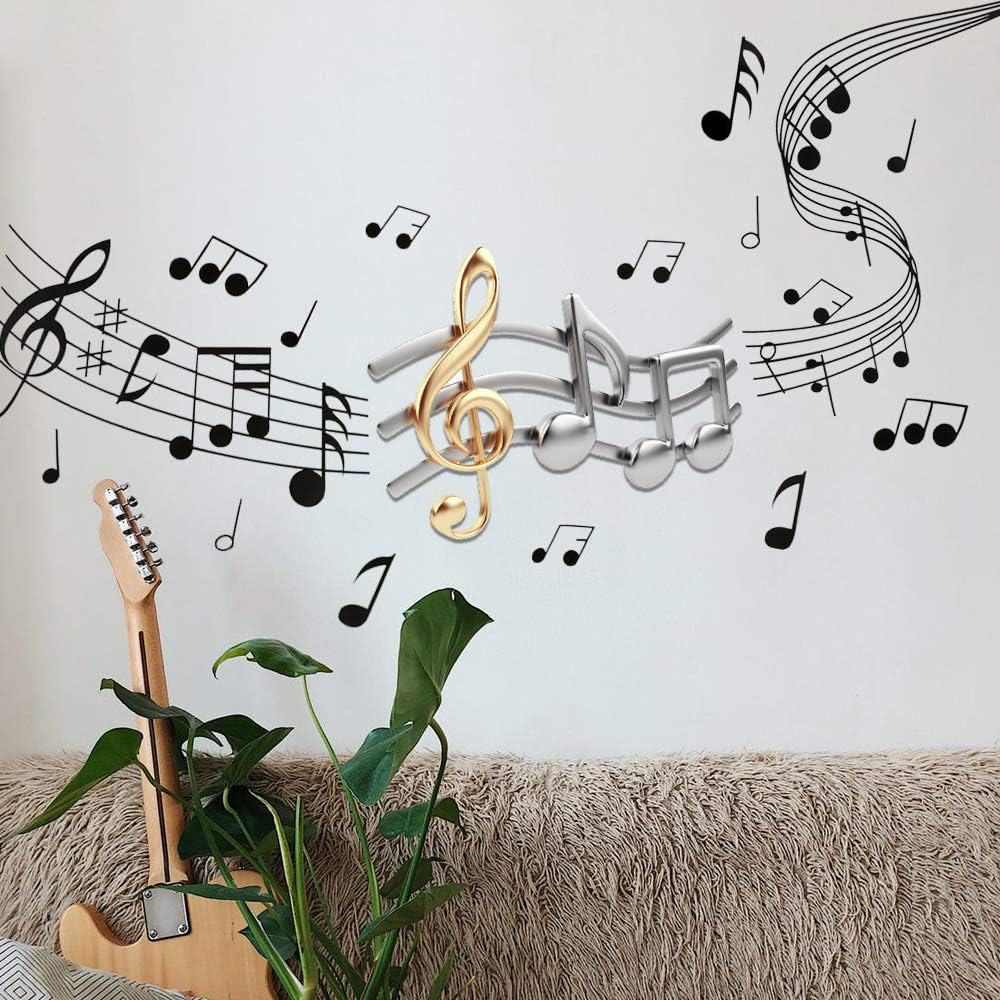 VINFUTUR 2 Sets Music Wall Stickers Vinyl Music Symbols Wall Art Decal ...