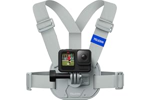 TELESIN Chest Mount Quick Release Harness Strap Mount with Air Cushion Compatible with GoPro Hero 13 12 11 10 9 8, Insta360 X