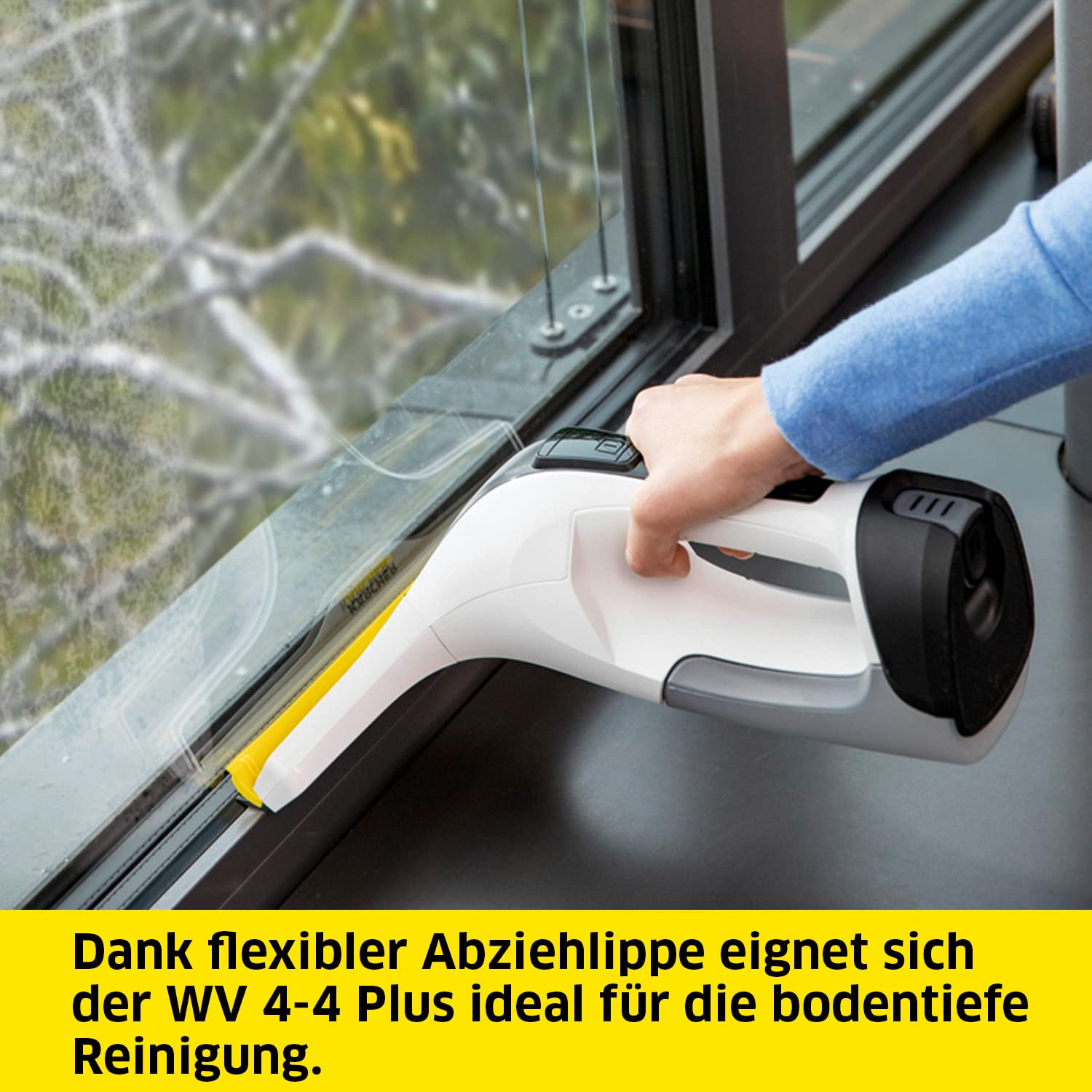 KÄRCHER Fenstersauger WV 4-4 Plus, verwendbar Battery Power 4/25 Akku, Tank: 150 ml, LED-Anzeige, Sprühflasche Extra mit Mikrofaserbezug, 20 ml Fensterreiniger-Konzentrat, ohne Akku 6
