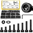 Fgruh 750PCS M3 Screws Assortment Kit, M3x6/8/10/12/16/20/25/30 mm Hex Socket Head Bolts, Nuts & Washers Assorted Set - 12.9
