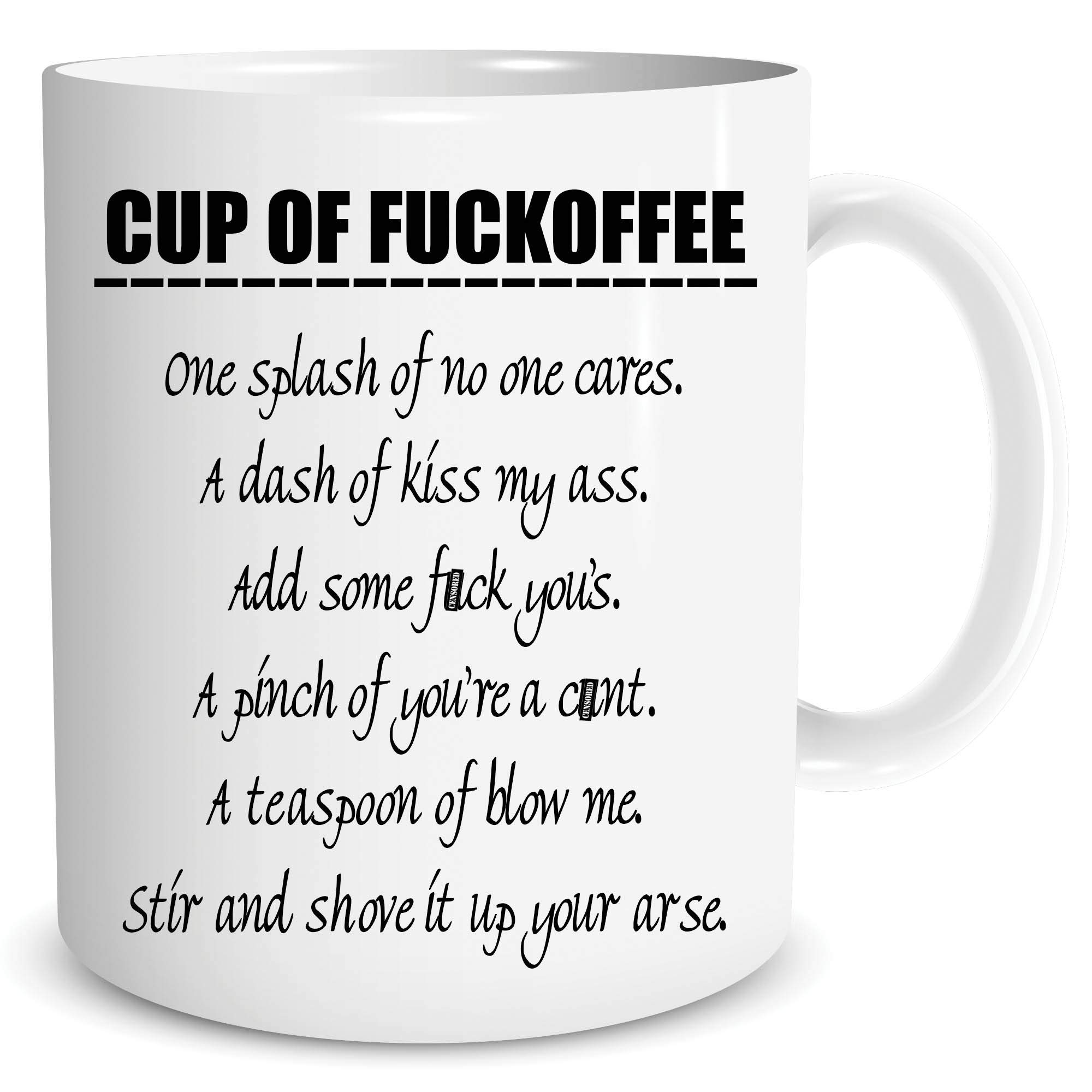 Fuckoffee C*nt Coffee Mug Rude Funny Novelty Christmas Secret Santa Gift Idea Work Mug Office Colleague Co Worker Birthday Present Humour Profanity Present Friend Housewarming Gift Joke WSDMUG1712