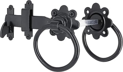 IRONTITE Ring Gate Latch Heavy Duty Gate Latch for Wooden Gates Black