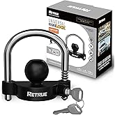RETRUE Universal Coupler Lock Trailer Locks Ball Hitch Trailer Hitch Lock Adjustable Security Heavy-Duty Steel fits 1-7/8 Inc