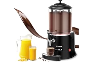 Vtsmax 10L/2.6Gal Commercial Hot Chocolate Machine 86-194℉ Intelligent Temperature Control, Hot Beverage Dispenser Maker for Chocolate Drink, Cocoa, Milk, Coffee, Juice (Black)