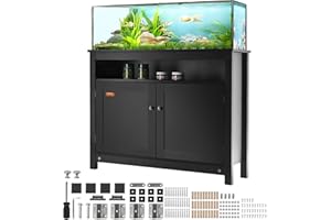 VEVOR Aquarium Stand, 40 Gallon Fish Tank Stand, 36.5 x 15.7 x 30 in MDF Turtle Tank Stand, 335 lbs Load Capacity, Reptile Tank Stand with Storage, Cabinet and Hardware Kit, Black