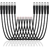12 Pack DC Power Cable 12v DC Power Plug Cord Male Connectors 2.1mm x 5.5mm DC Pigtail Adapter Barrel Jack Socket Wire for CCTV Security Camera,DVR,Car Rearview Monitor System Video,LED Strip Light