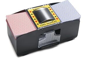 Homwom Automatic Card Shuffler of Playing Card, UNO, Texas Hold'em, Poker, Home Card Games, Blackjack, Battery Operated Electric Poker Shuffling Machine (1-2 Deck)