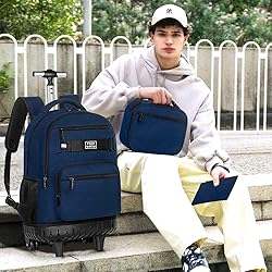 TXHVO 3PCS Rolling Backpack for Men, 21 Inches
