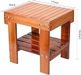 Malloom Bamboo 2-Tier Bedside Step Stool with Storage - Portable & Sturdy view 3