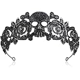 Flyonce Halloween Crown Headband Gothic Spider Web Flower Skull Costume Headpiece Cosplay Masquerade Hair Band for Women