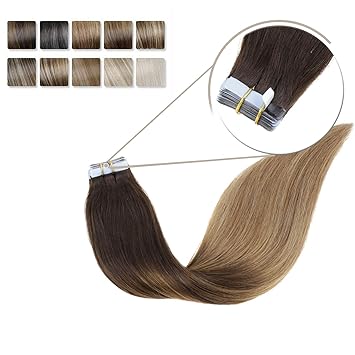 Amazon Com Laavoo 18 Inch Balayage Highlight Color Dark Brown To