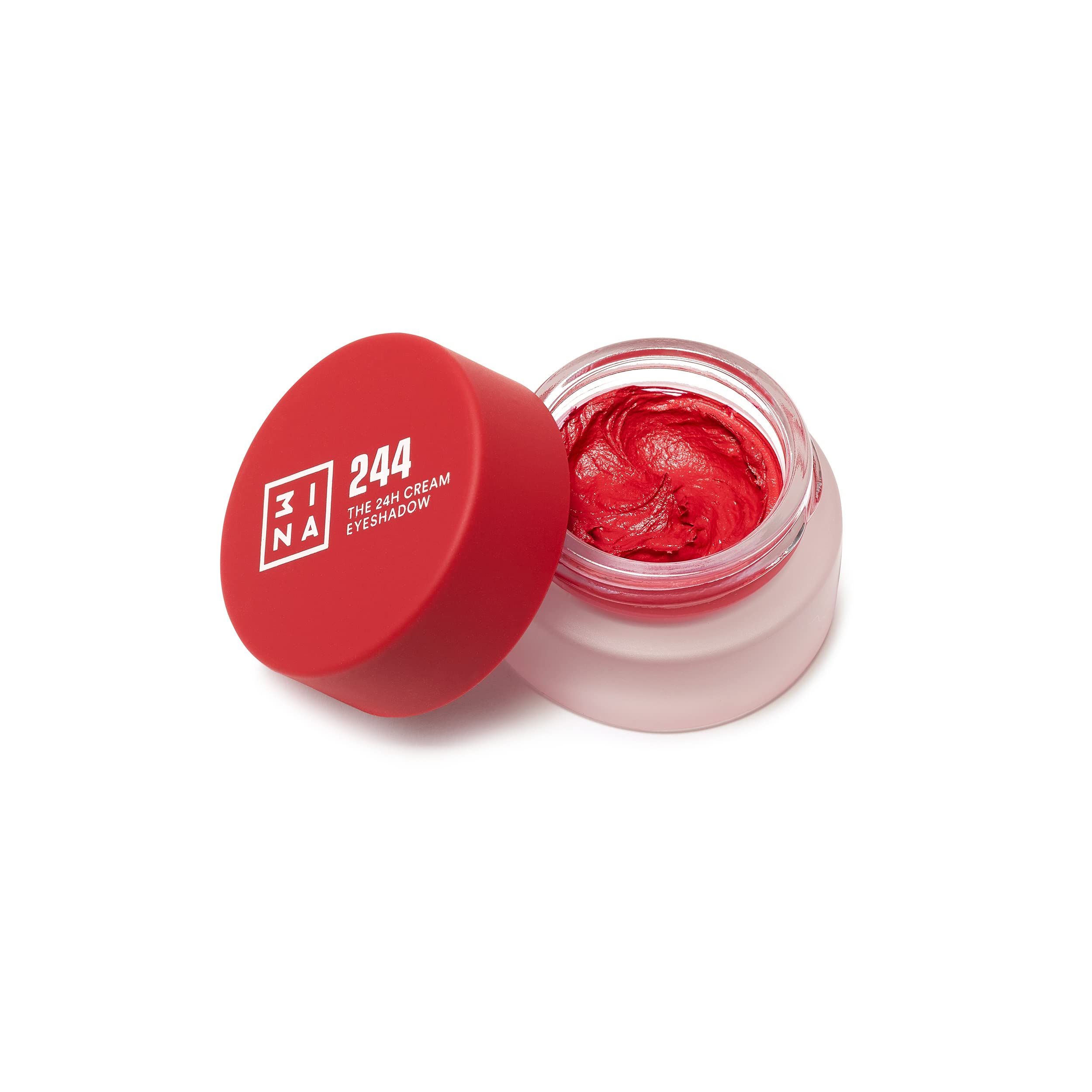 3INA MAKEUP - The 24H Cream Eyeshadow 244 - Red Eyeshadow 24H Waterproof Fast Drying - Matte Shimmer Glitter Eyeshadow