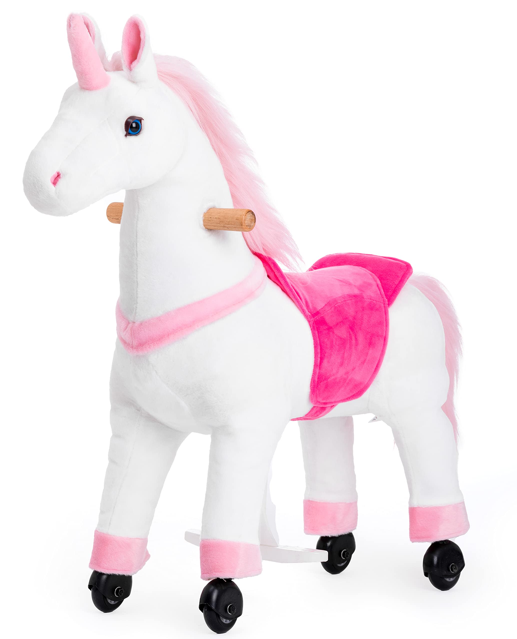 Photo 1 of PONYEEHAW Ride on Unicorn Toys, Kids Ride on Horse Riding Horse Toys Ride on Toys for 3-5 Years Old, Premium Plush Animals Toys Walking Horse with Wheels 29.92" L x 9.84" W x 31.12" H