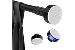 Vista Shower Curtain Rod Tension 27.6-118.1 Inch No Drill Diameter 1.26Inch Anti-Rust Extendable Black Curtain Rod for Window
