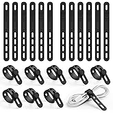 Lamicall 20Pack Silicone Cable Ties, Office Desk Organizer Accessories, Reusable Wire Ties Management with Lock Buckle, Adjustable Charger Cable Strap, Electrical Cord Keeper for Travel Essentials