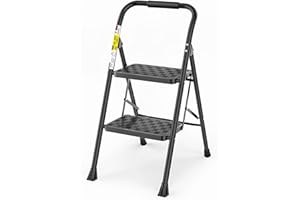 HBTower 2 Step Ladder, Step Stool for Adults,2 Step Ladder Folding Step Stool with Wide Pedal Ergonomic Design