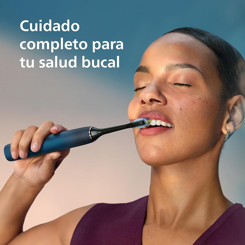 Sonicare DiamondClean 9000, cepillo dental eléctrico, edición especial, cepillo dental sónico con aplicación, sensor de presión, soporte de carga, color aguamarina, modelo HX9911/89