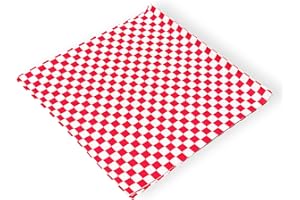MULMEHË 12"x 12" Deli Wrap, Food Basket or Takeout Box Liner, Grease Resistant, Red and White Checkered, 100 Pack