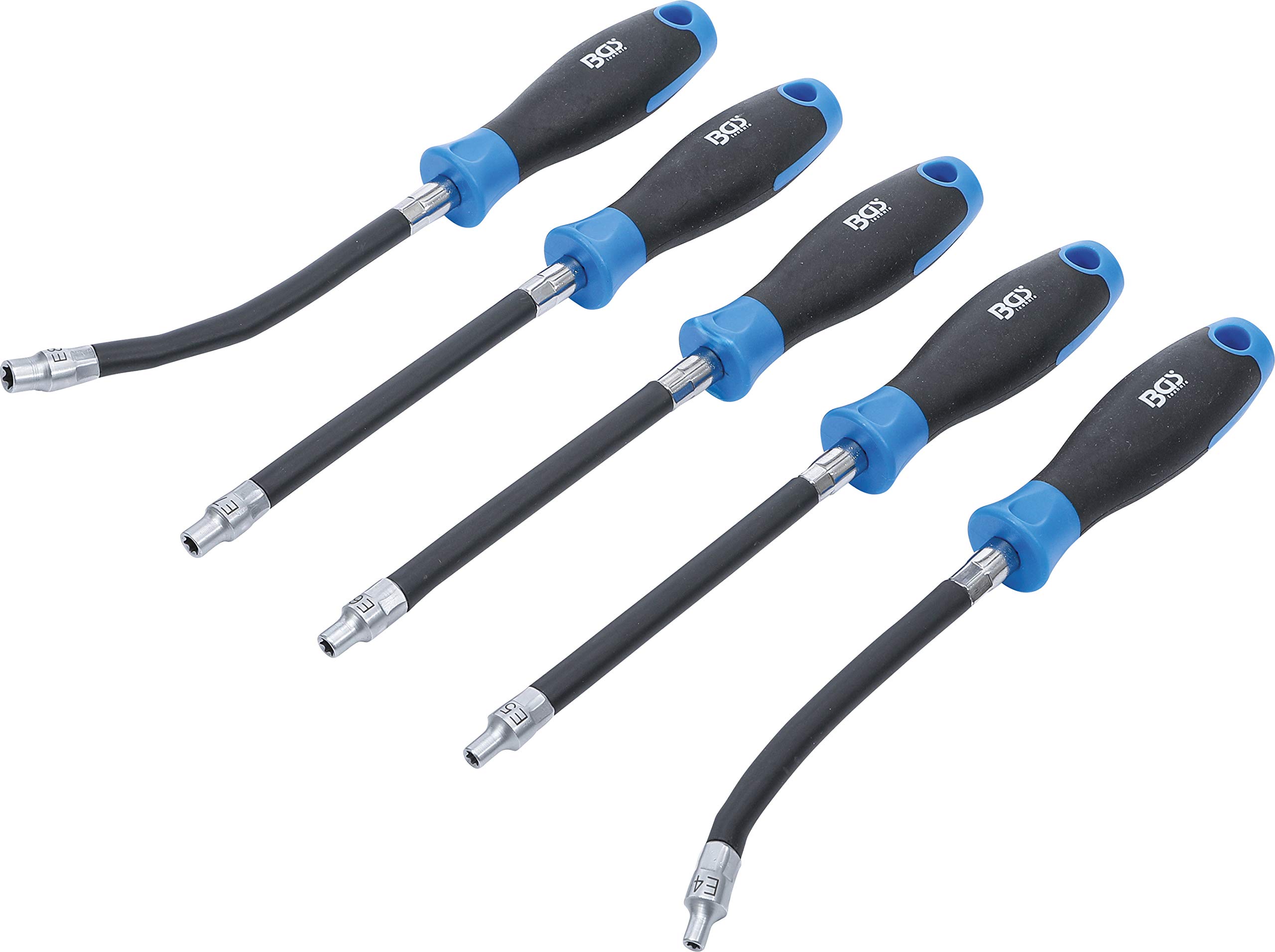 BGS 70019 | Flexible Socket Driver Set | E-type E4 - E8 | Blade Length 150 mm | 5 pcs. — image 1