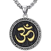 Lattd Om Necklace 925 Sterling Silver Om Pendant Ohm Sanskrit Symbol Jewelry Gifts for Men Women, w/Stainless Steel Chain 22”+2”