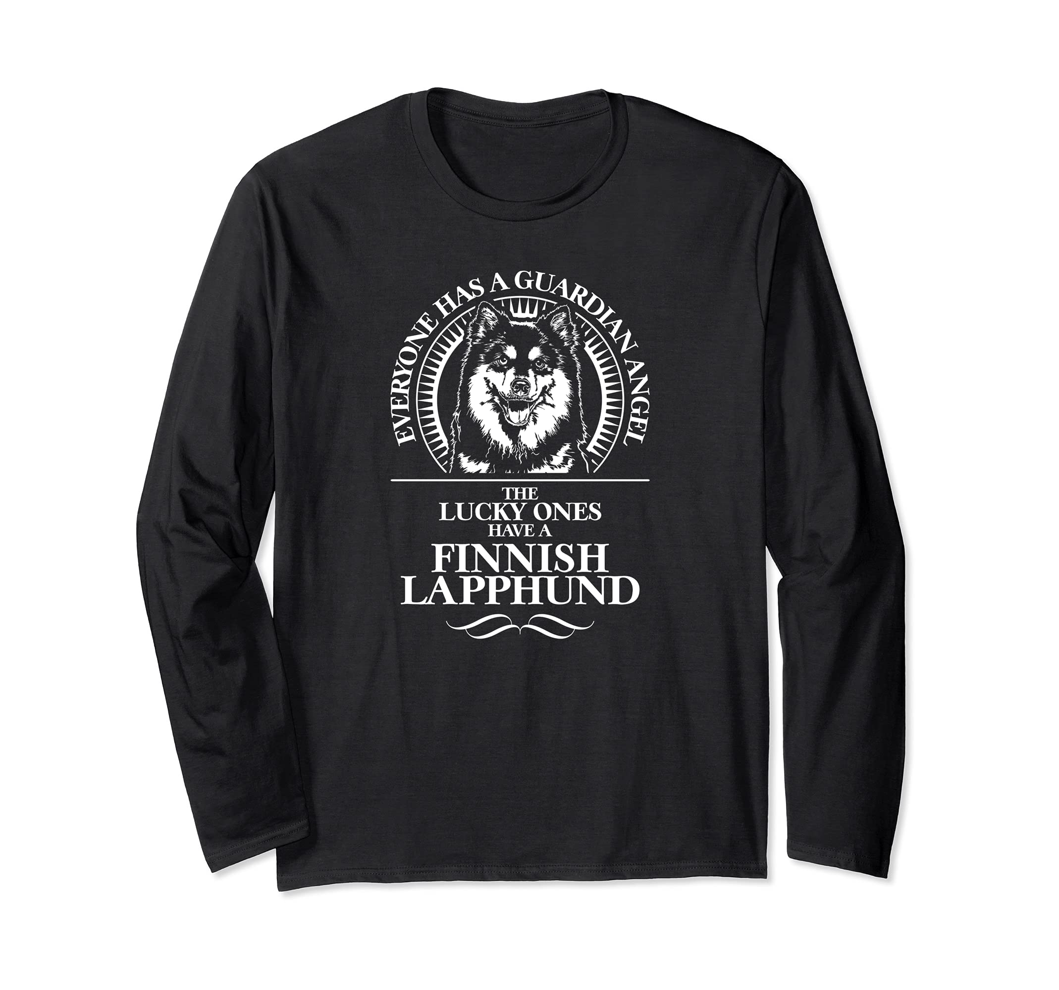 Proud Finnish Lapphund Guardian Angel dog saying Long Sleeve T-Shirt
