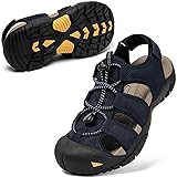 KOIMED Men's Hiking Leather Sandals Closed Toe