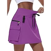 MIVEI Women's Hiking Cargo Skort Skirt High Waisted Golf Dressy Casual with Zipper Pockets Workout Sport Quick Dry Skirts
