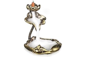 Uonlytech Vintage Brass Lotus Leaf Backflow Incense Burner Handcrafted Cone Holder for Tea Ceremony and Desk