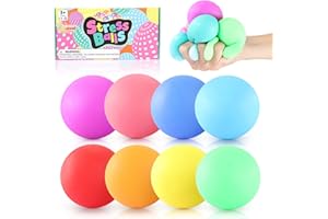ZAXIDEEL Slow Risng Stress Balls 8 Pack, Stretchy Fidget Toys for Anxiety Relief, Pull Stretch Squishy Toys for Kids Teens Adults, Fidgets for Classroom Prize, Sensory Hand Exercise Tool