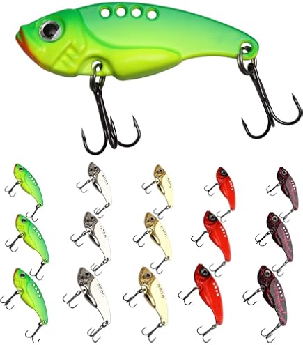 4-Pack 4cm/7g 3D Eye Fishing Lures – Crankbait VIB Blades For Bass, Pike, Trout, Saltwater
