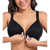 DotVol Women's Front Closure Posture Everyday Bra Plus Size Full Figure Underwire Back Support Bralette